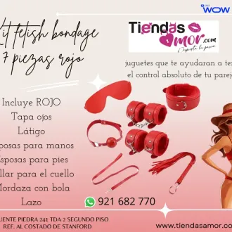 Kit fetish bondage 7 piezas rojo desarrollo del Pene Potenc