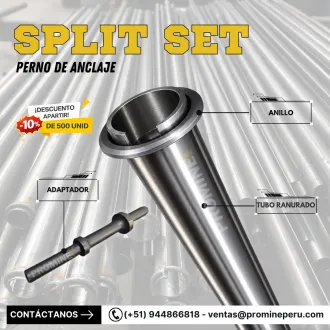 Pernos de fricción Split Set con placa para minería