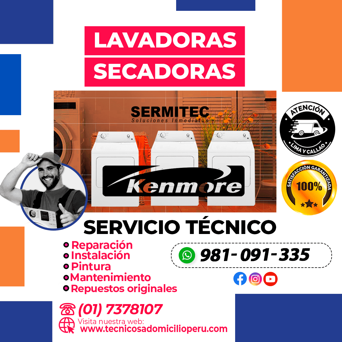 Kenmore Reparación de Lavadoras 981091335 CHOSICA