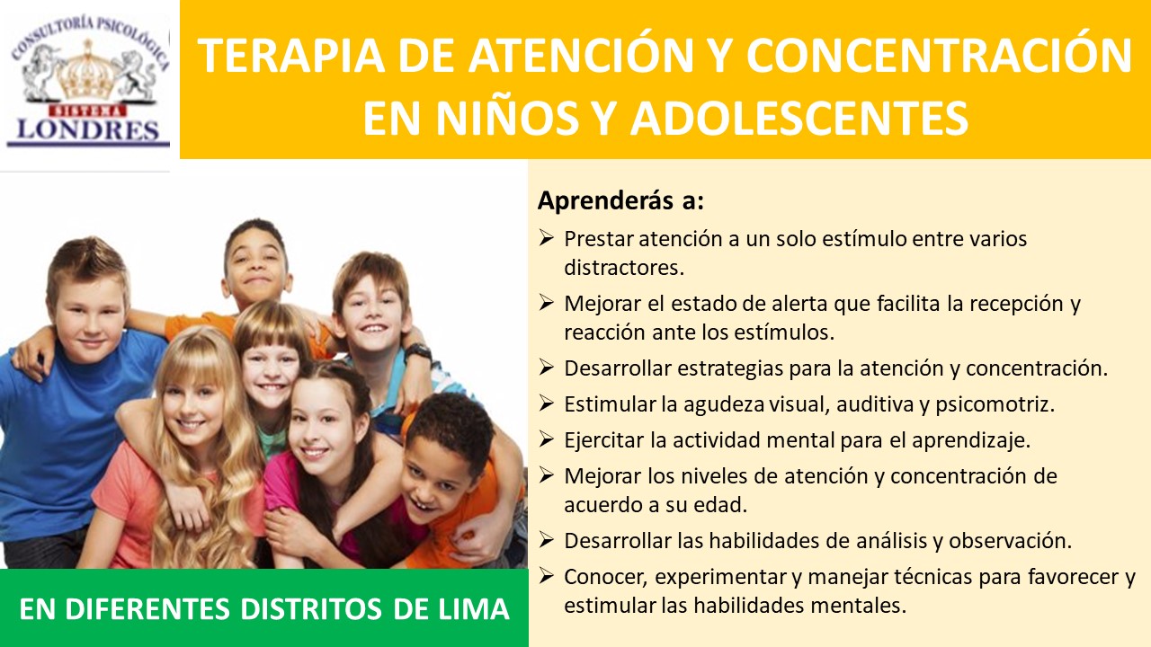 TERAPIA DE ATENCION Y CONCENTRACION EN NIÑOS Y ADOLESCENTES