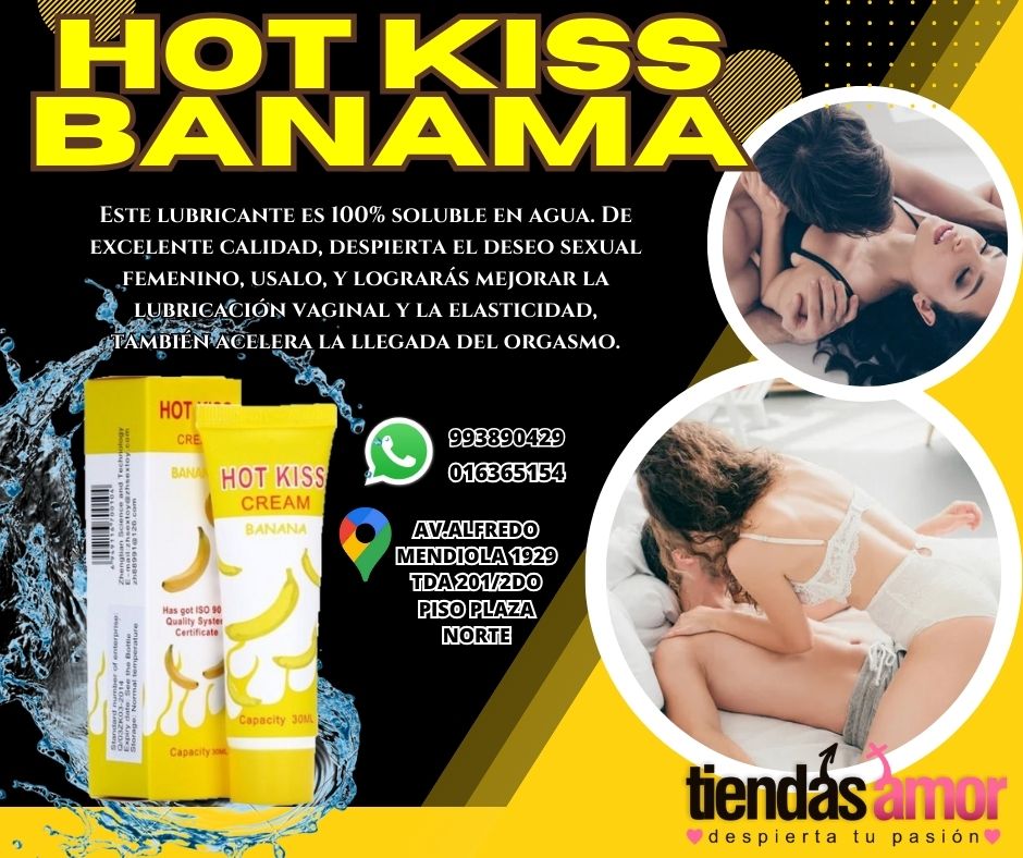 SEXSHOP LUBRICANTES HOT SEXUAL DE SABOR BANANA Y COMESTIBLES 