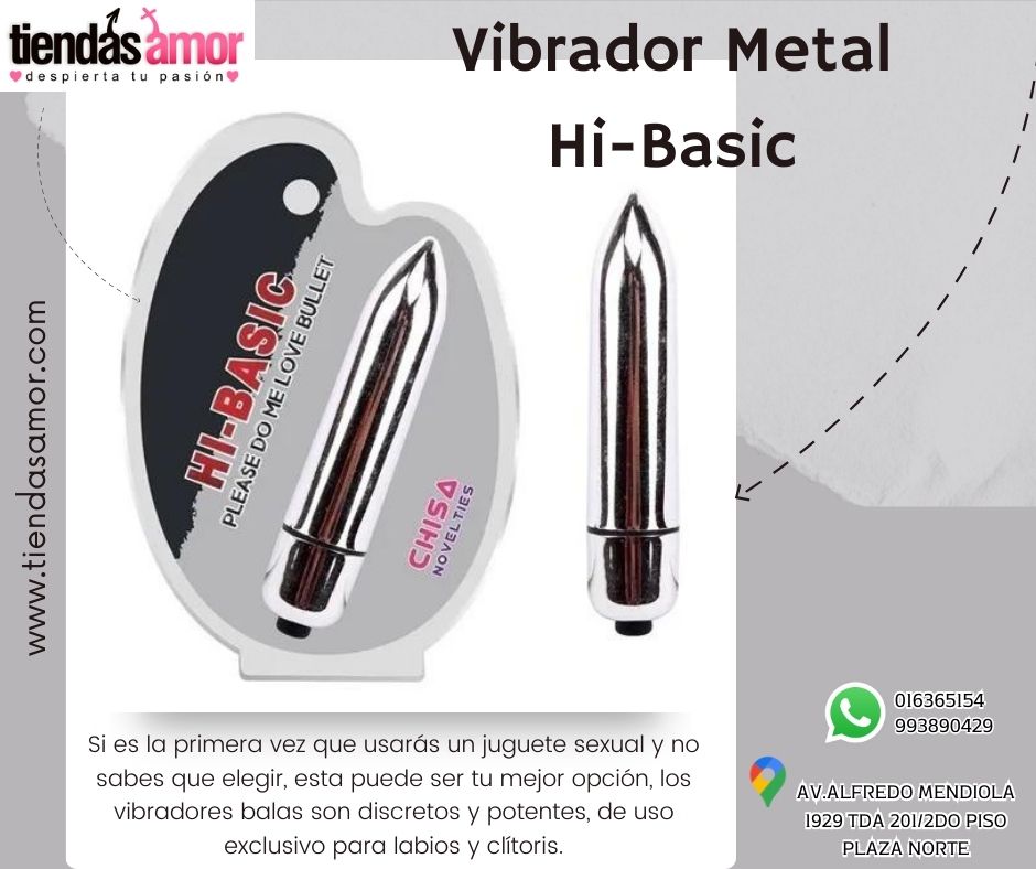 VIBRADOR DE METAL HI-BASIC EXCLUSIVO PARA EL CLITORIS Y LABIOS