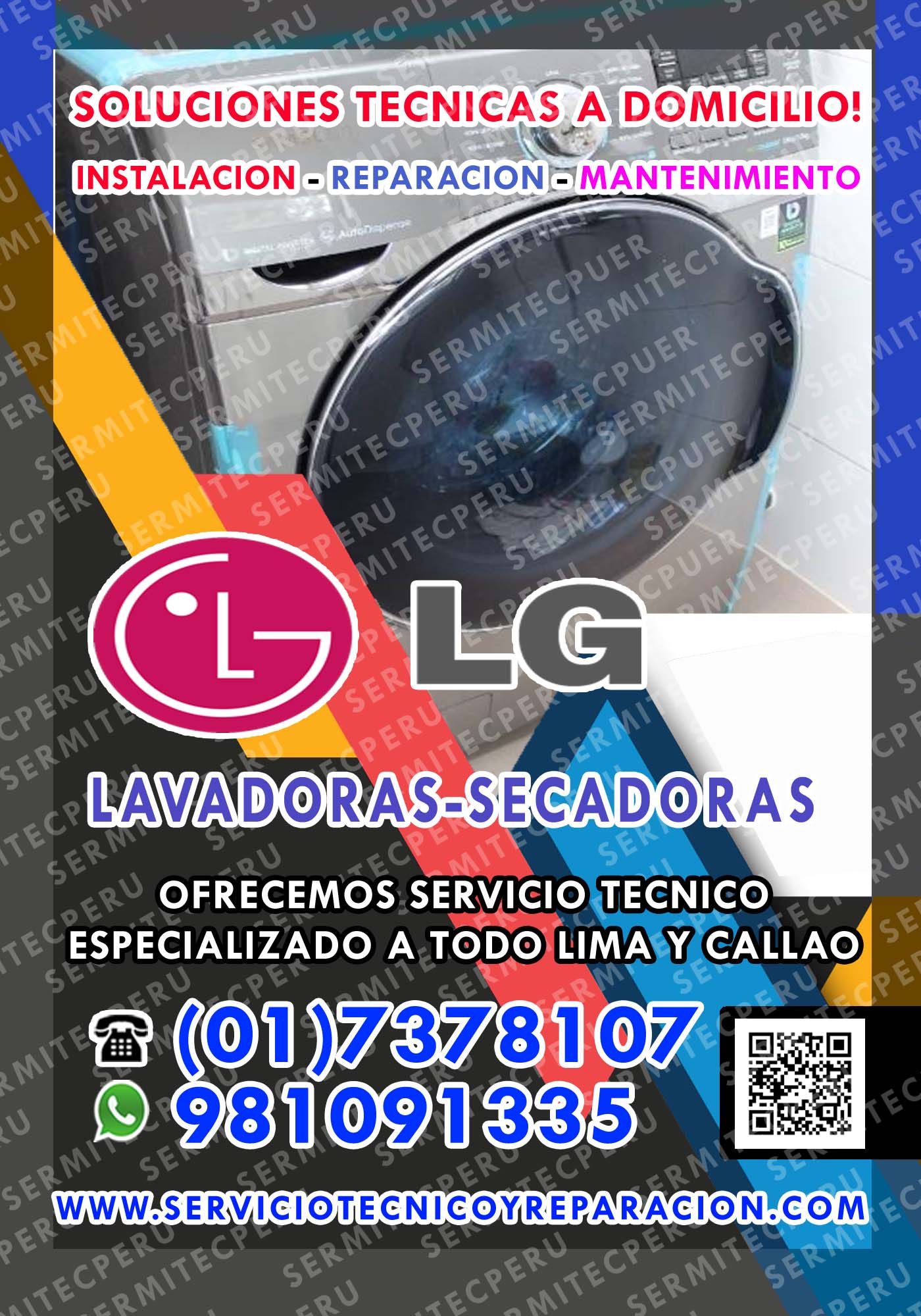 Soporte Tècnico LG•7378107=>(lavadoras-Lavasecas-secadoras)en Miraflores