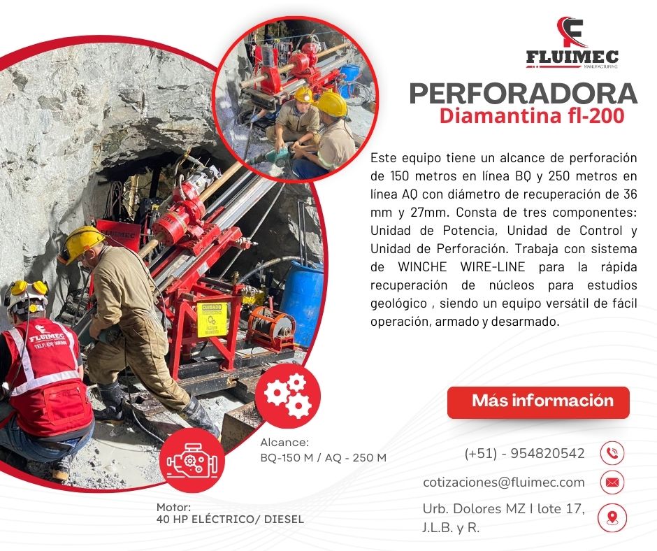 PERFORADORA FL-200 MAQUINA PARA MINA FLUIMEC