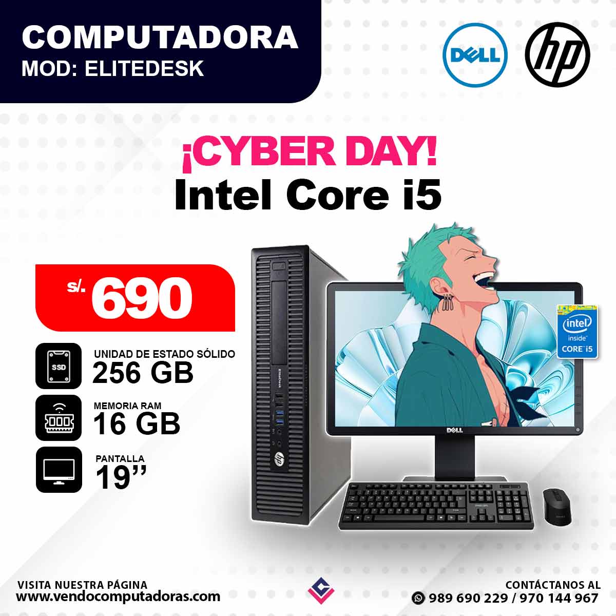 Computadora HP DELL Core i5 ELITEDESK