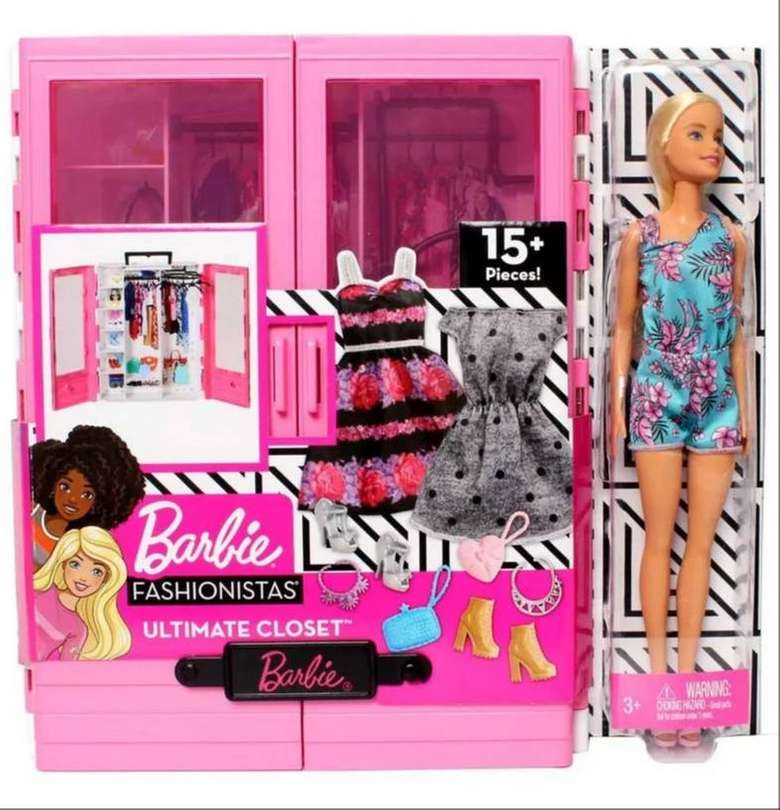 Muñeca Barbie Closet De Lujo Mas 15 Accesorios