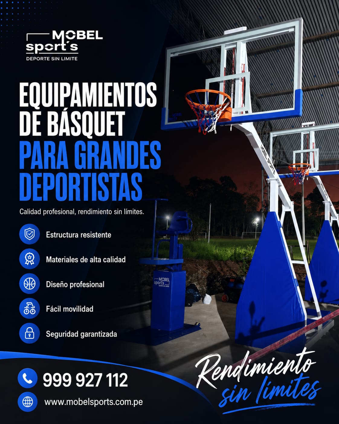 Tablero Castillo de basquet Mobel Sports