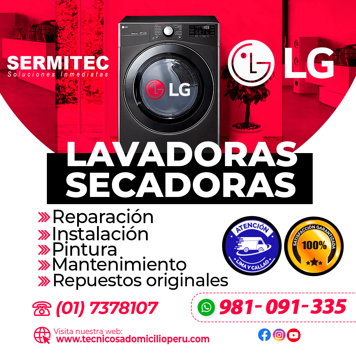 LG Reparacion de Lavadoras 981091335 LURIN