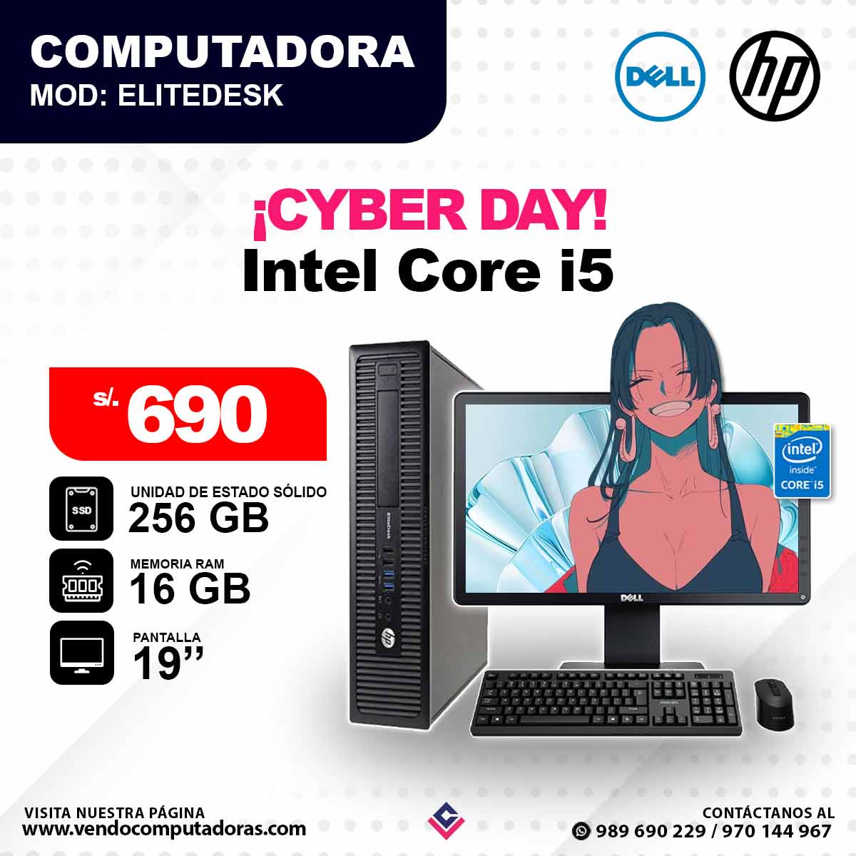 Computadora HP DELL Core i5 ELITEDESK