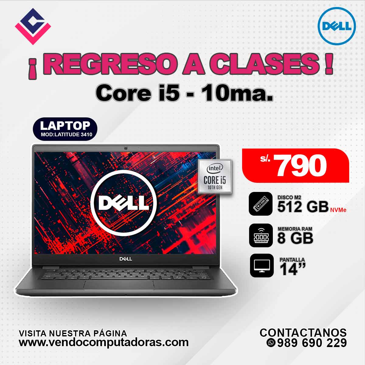 Laptop DELL Intel Core i5 - 10ma.