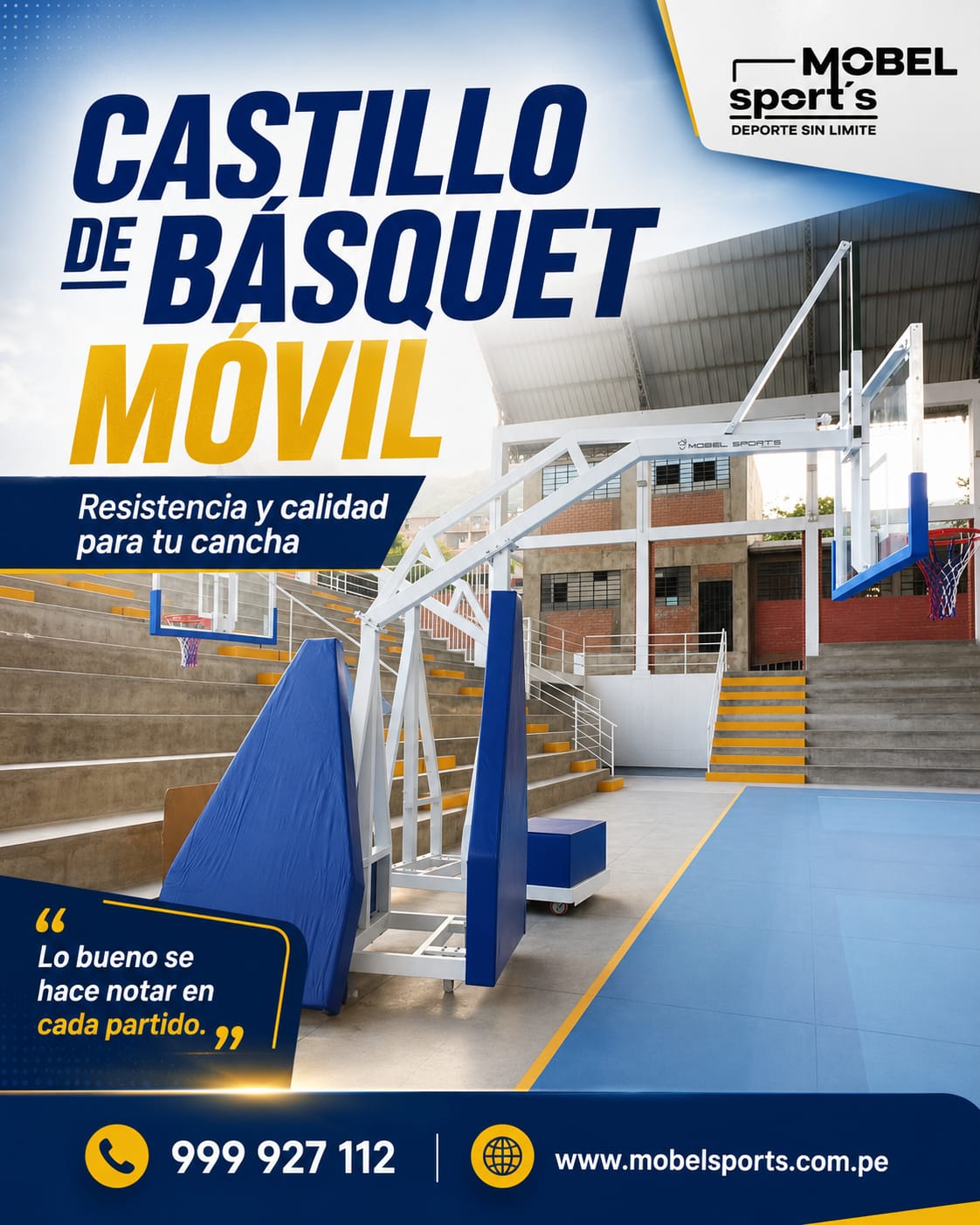 Tablero de basquetbol hidrualico mobel sports