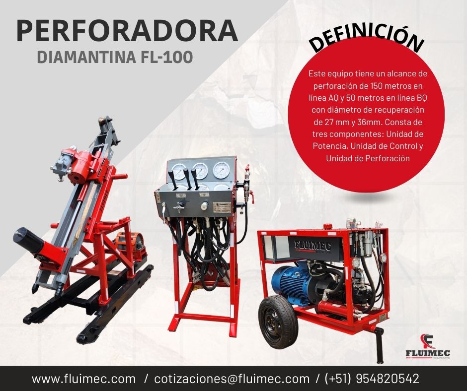 Perforadora diamantina FL-100 Equipo para extraer núcleos