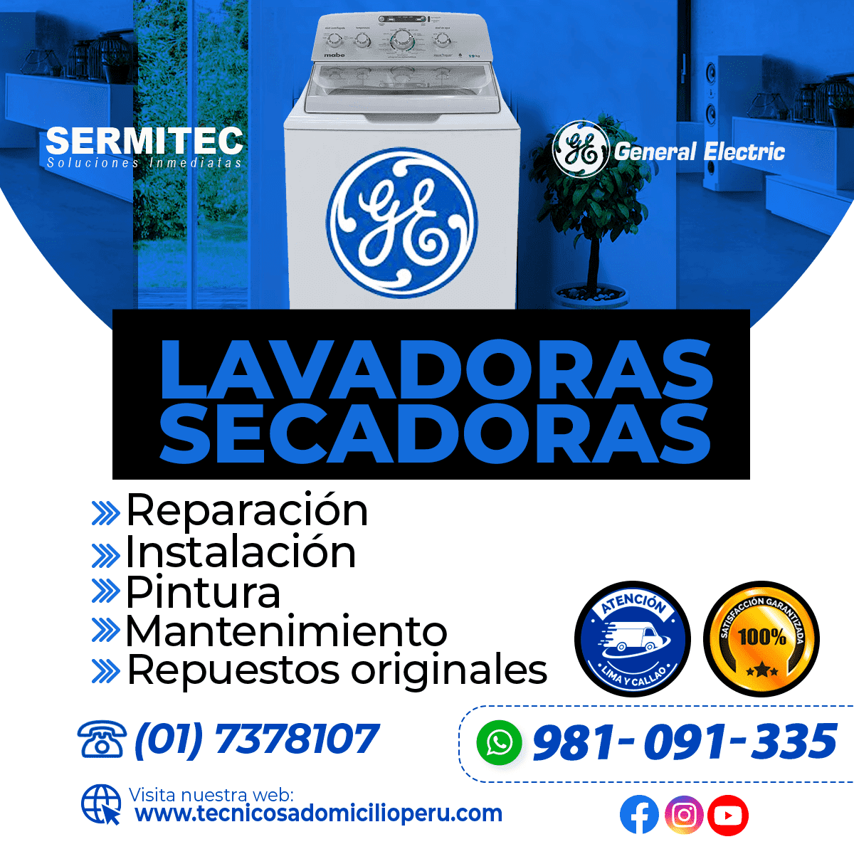 GENERAL ELECTRIC Reparación de Lavadoras 981091335 COMAS