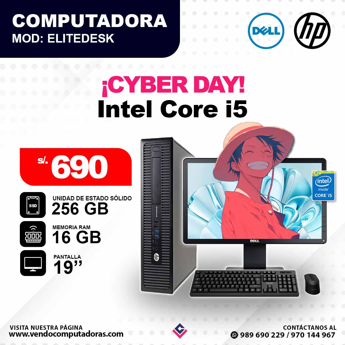 Computadora HP DELL Core i5 ELITEDESK