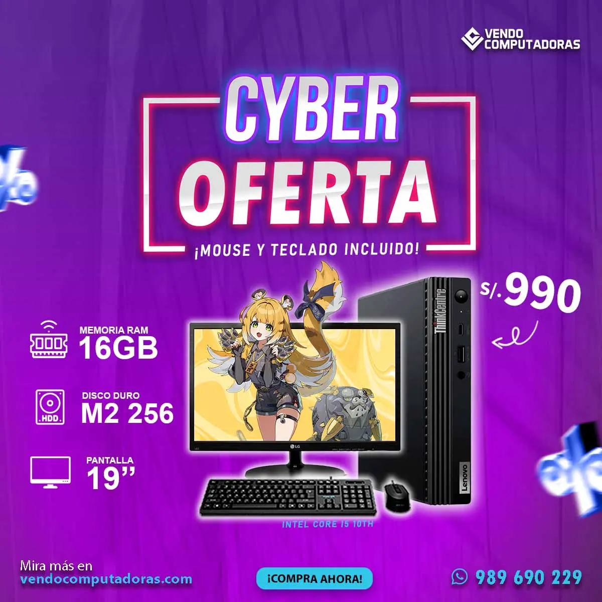 Computadora Intelcore i5 10th. Generacion