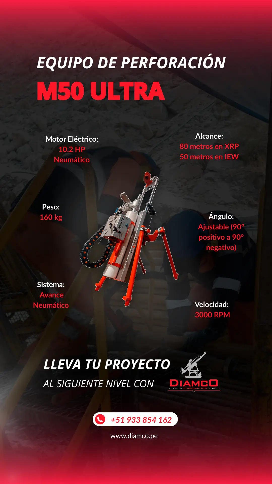 M50 ULTRA Perforadora Diamantina Neumática