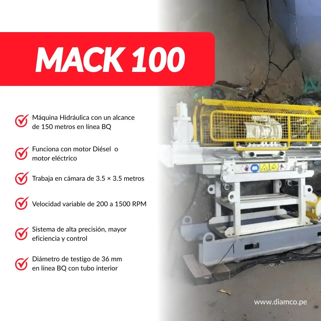 MACK 100 Perforadora Diamantina Hidráulica
