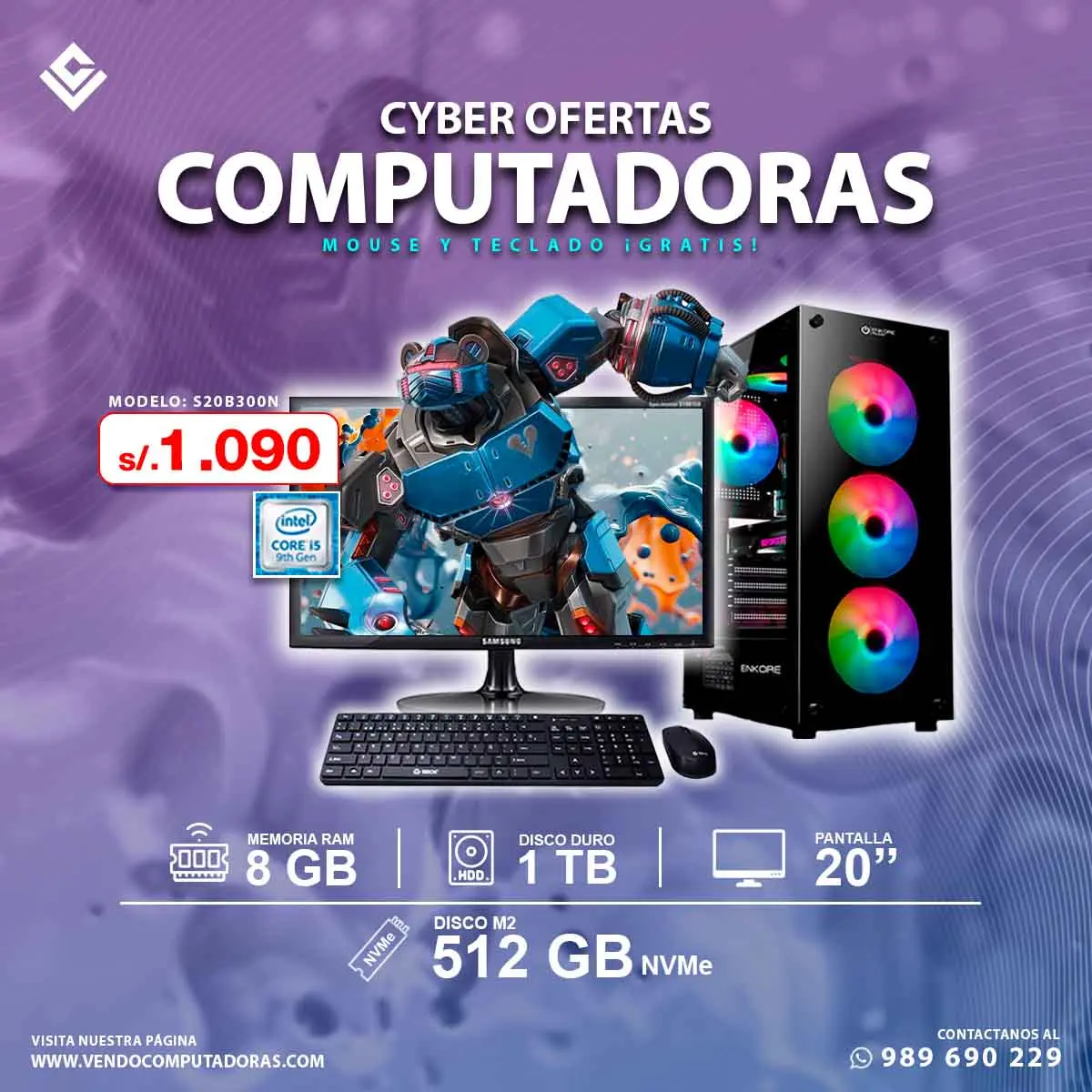 Computadora Intel Core i5 9na. Generacion