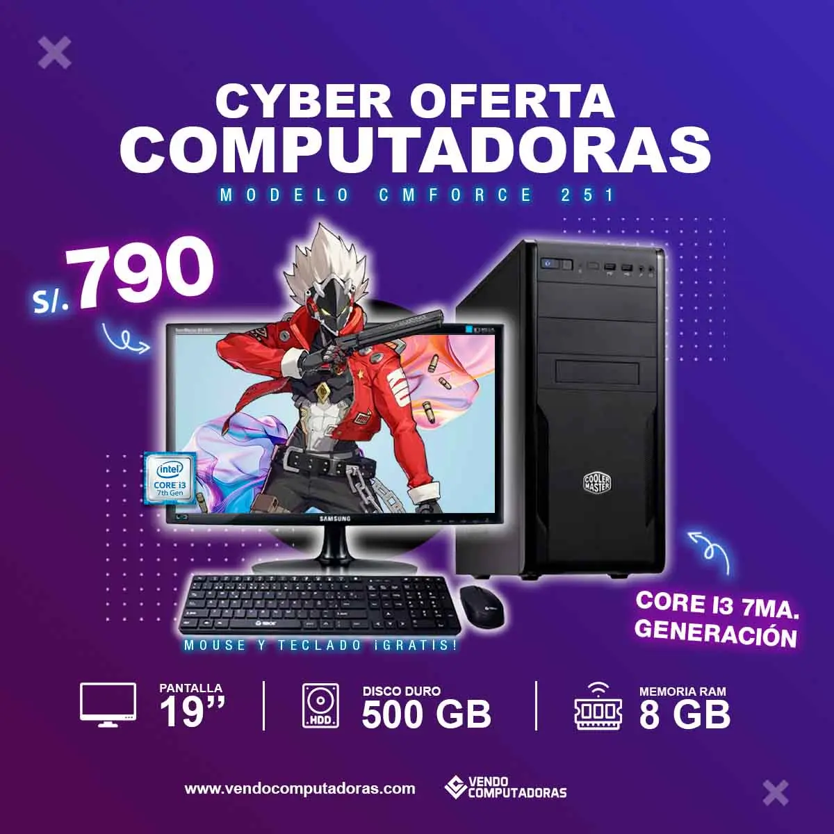 Computadora Intel Core i3 7ma. Generacion