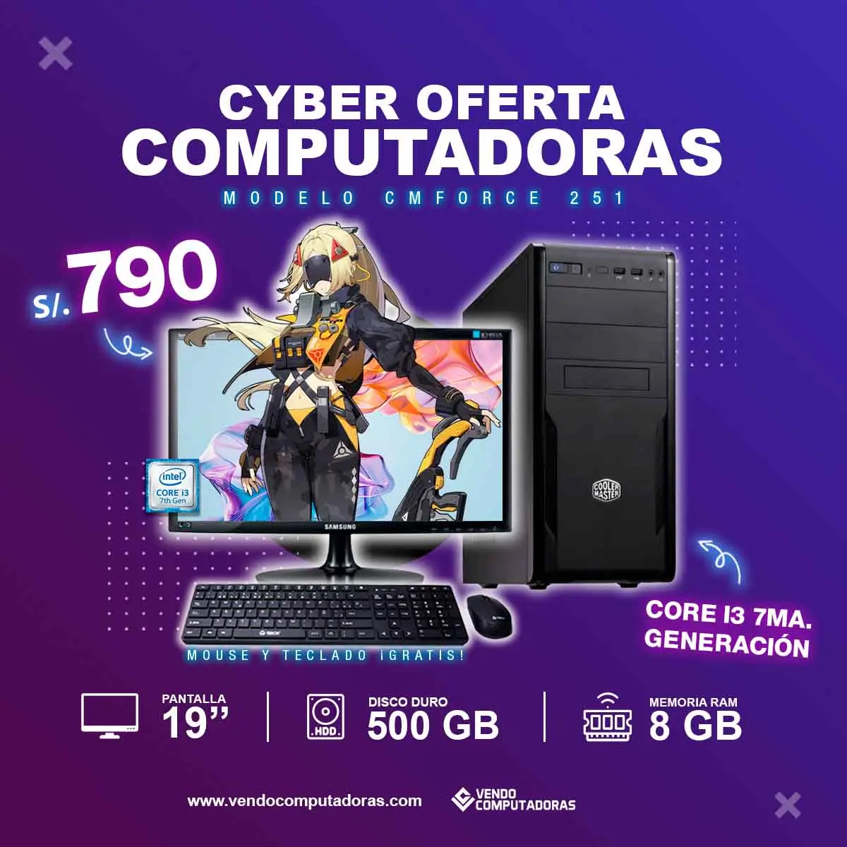 Computadora Intel Core i3 7ma. Generacion