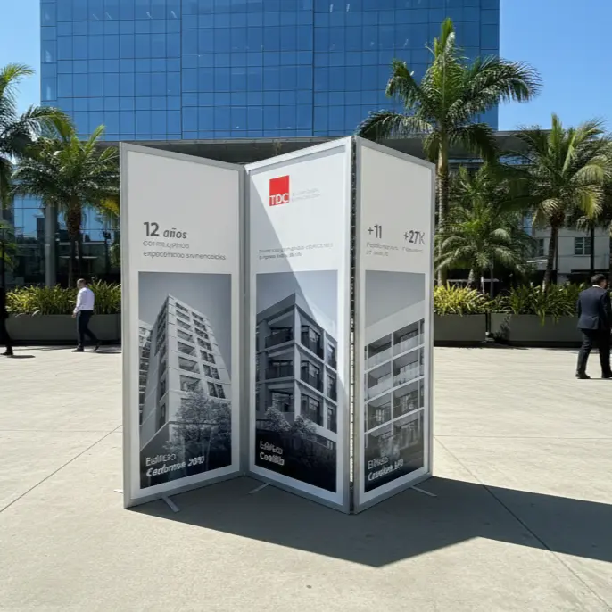 Biombo Plegable Publicitario - Separador de Ambientes con Im