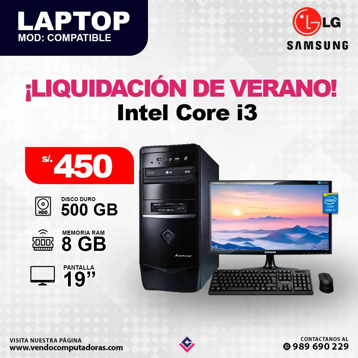 Laptop SAMSUNG LG Intel Core i3
