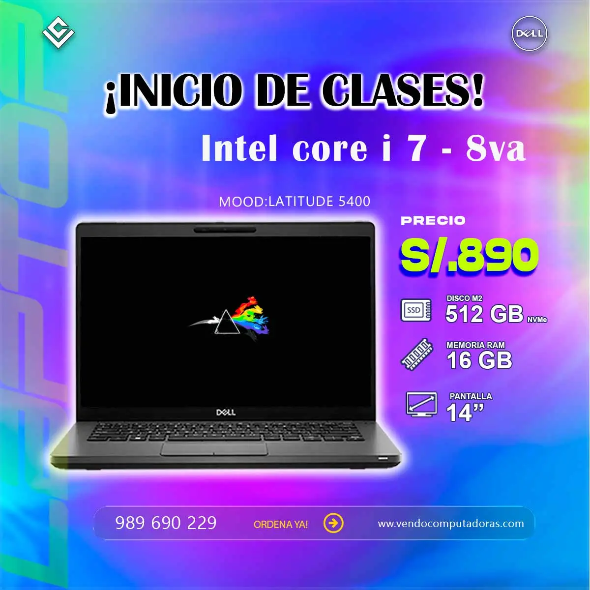 Laptop DELL Intel Core i7 - 8va