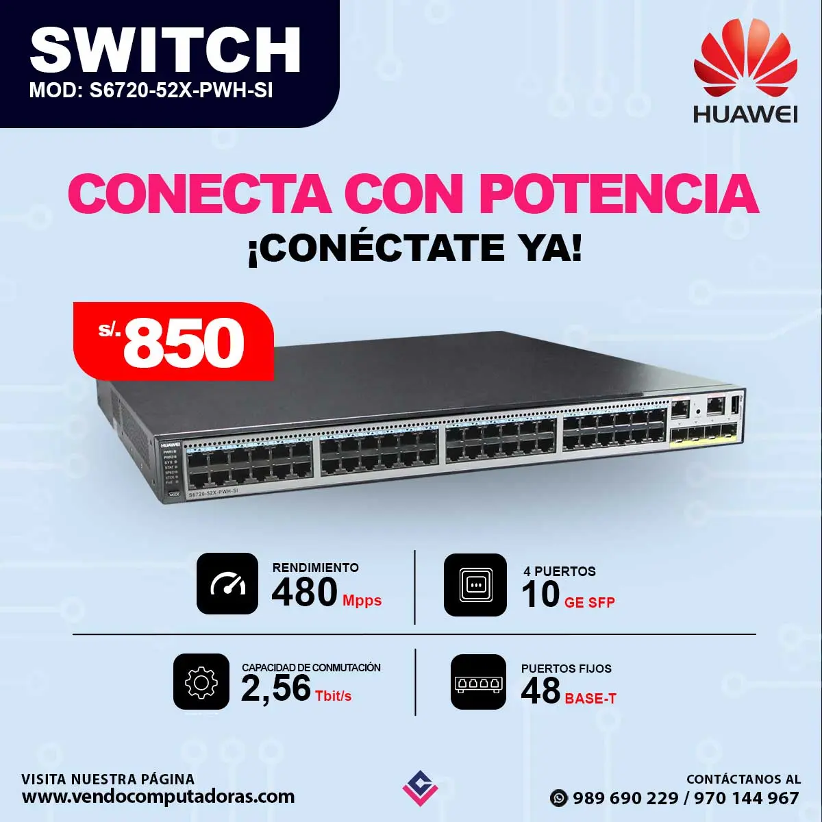SWITCH S6720-52X-PWH-SI