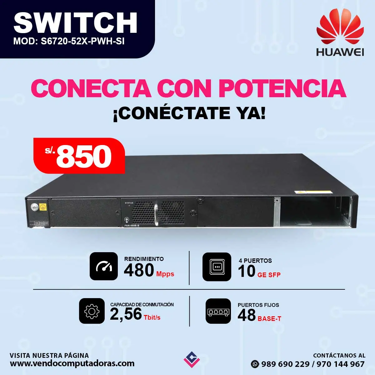 SWITCH S6720-52X-PWH-SI