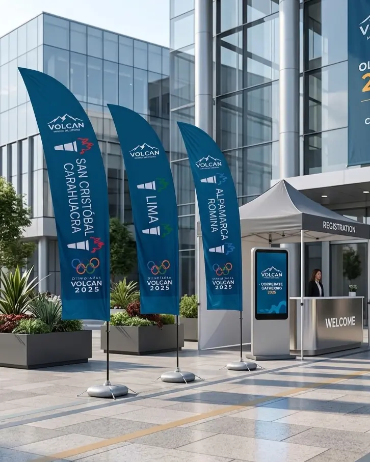 Pluma publicitaria importada base pesada para exteriores