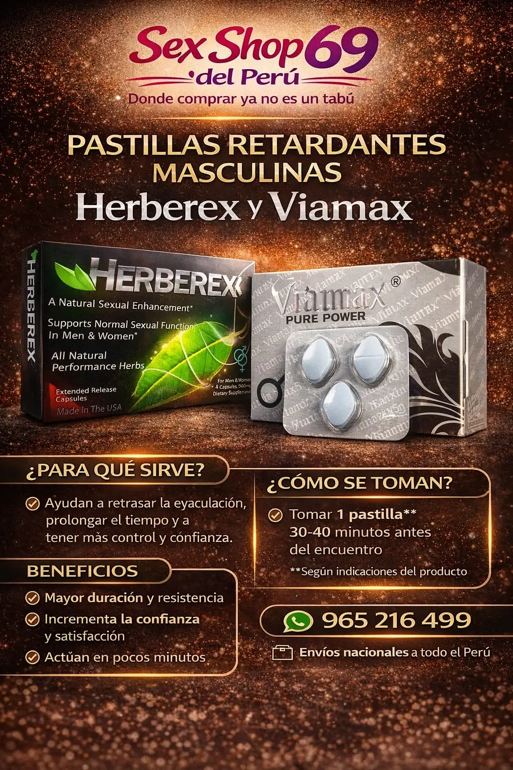 pastillas retardantes originales Perú 965216499