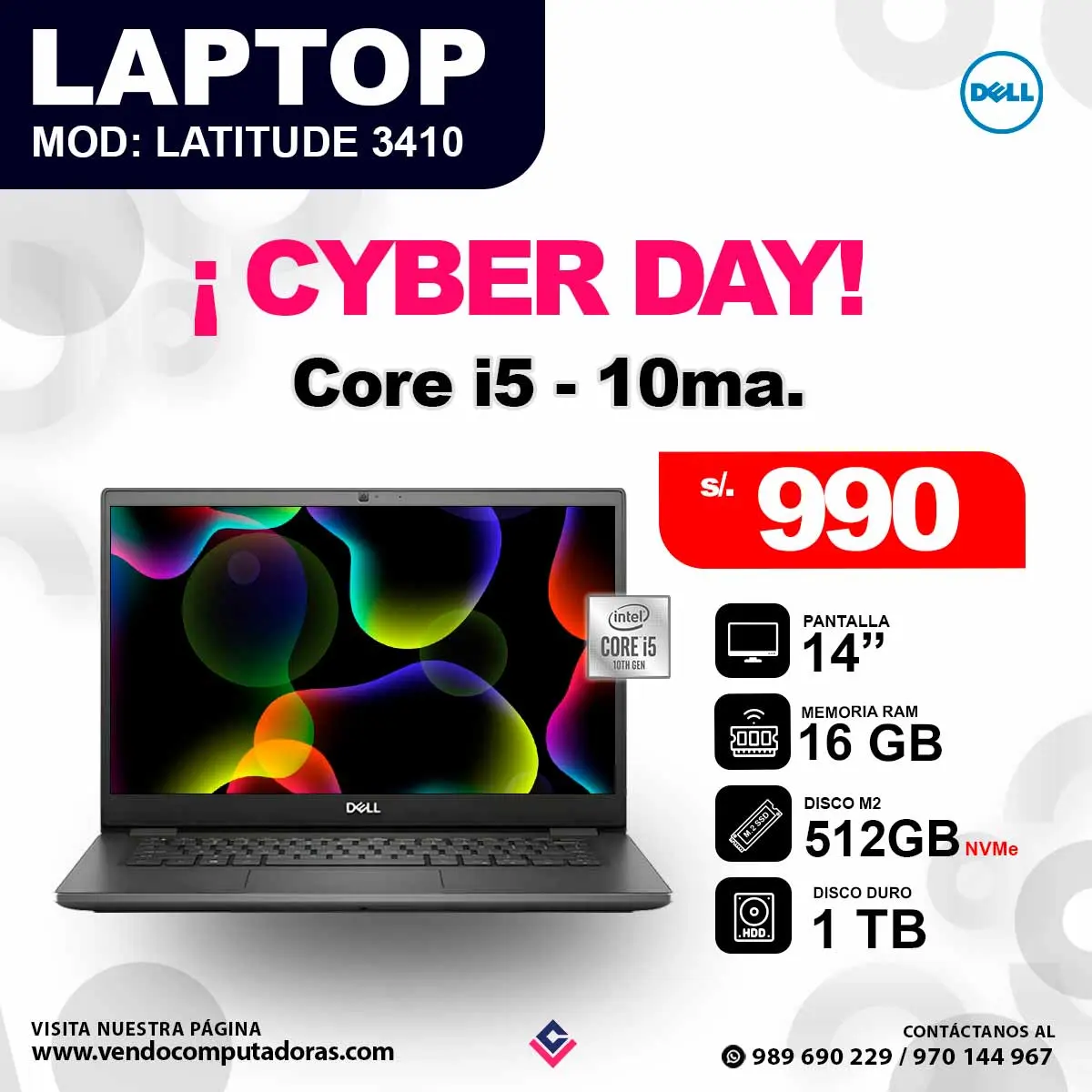Laptop DELL latitude 3410