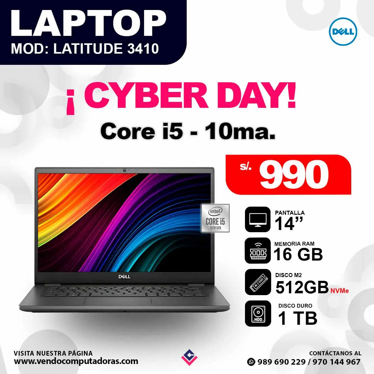 Laptop DELL latitude 3410