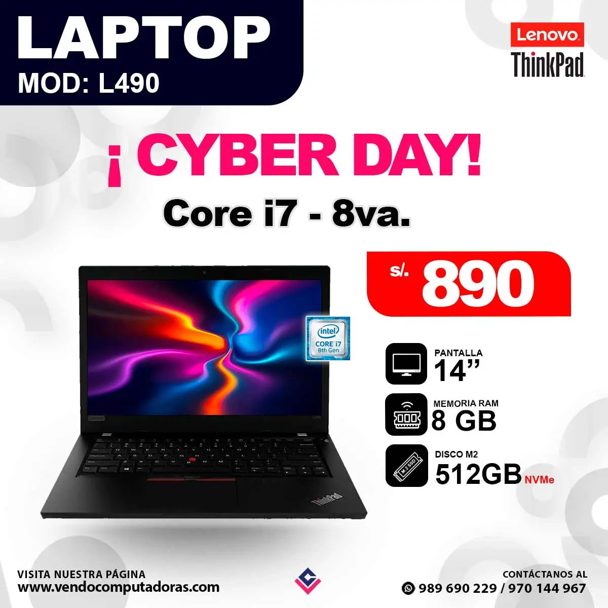 Laptop LENOVO THINKPAD L490