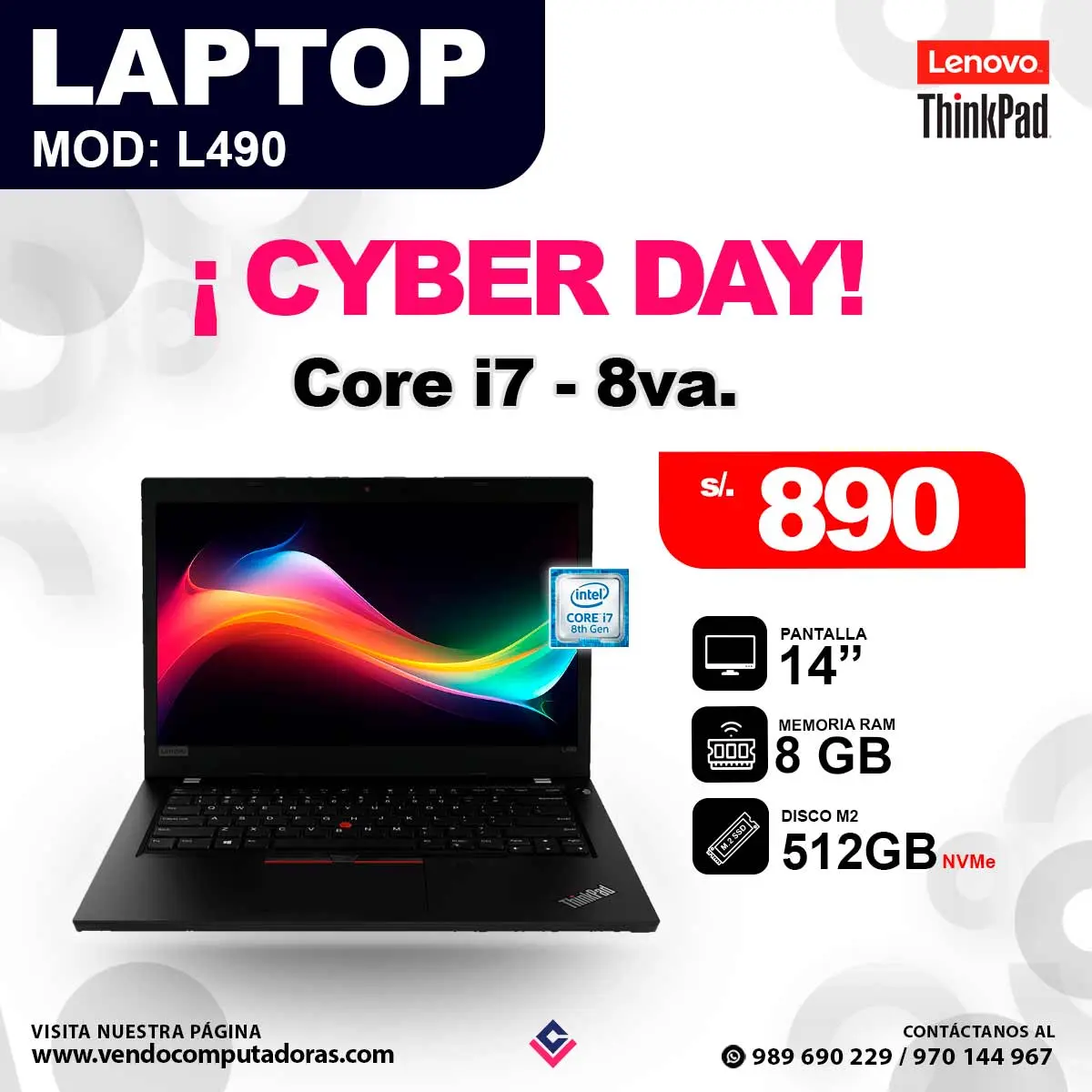 Laptop LENOVO THINKPAD L490