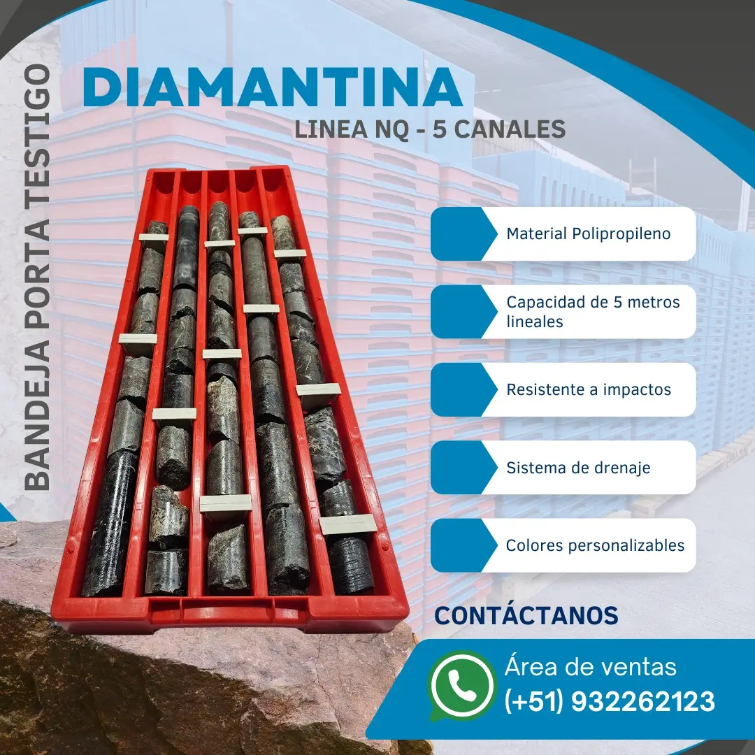 CAJAS PORTA TESTIGOS 5 CANALES - NQ - PRODUCTO MINERO 