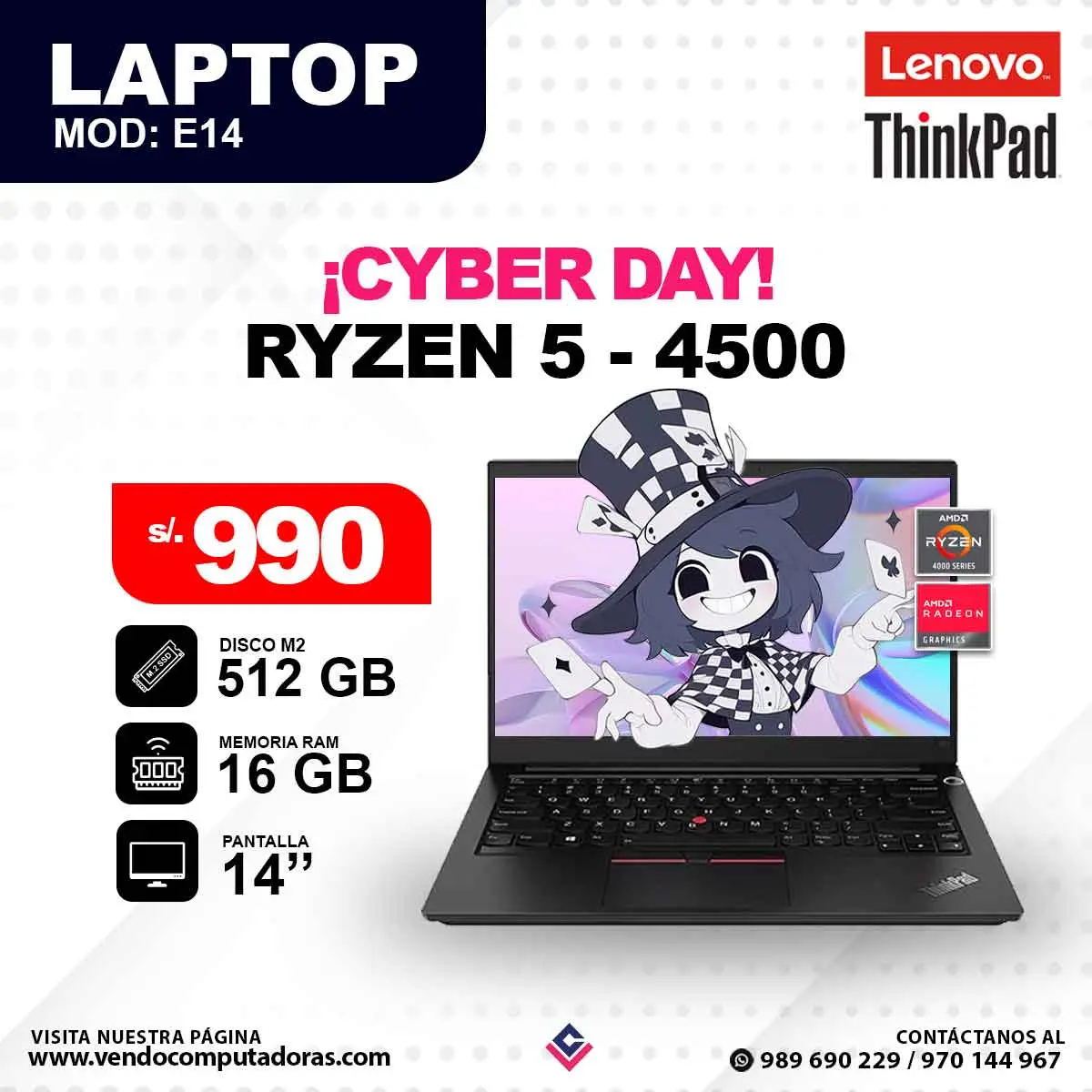 Laptop Ryzen 5 - 4500 E14