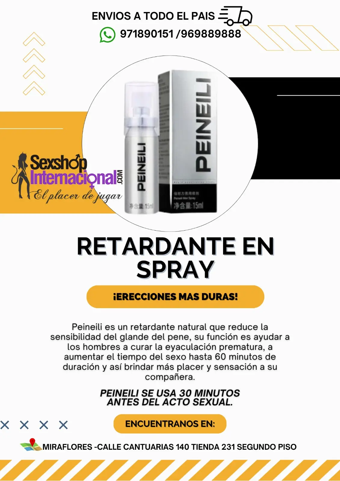 Sprays y retardantes SEXSHOP INTERNACIONAL SAN ISIDRO