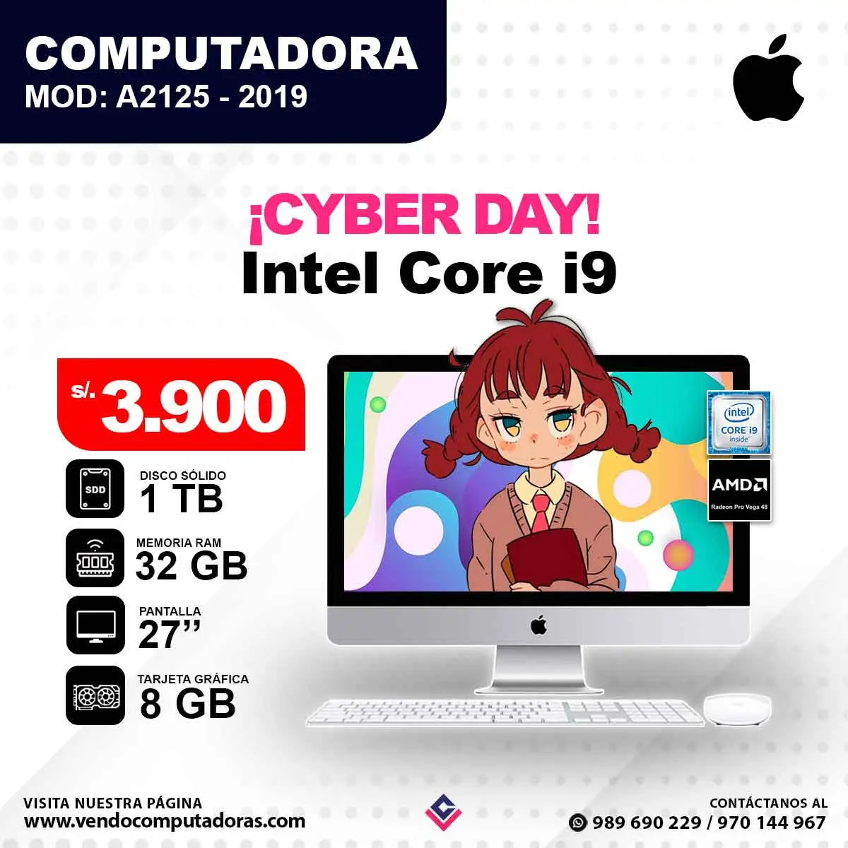 Computadora APPLE iMac Intel Core i9 A2125
