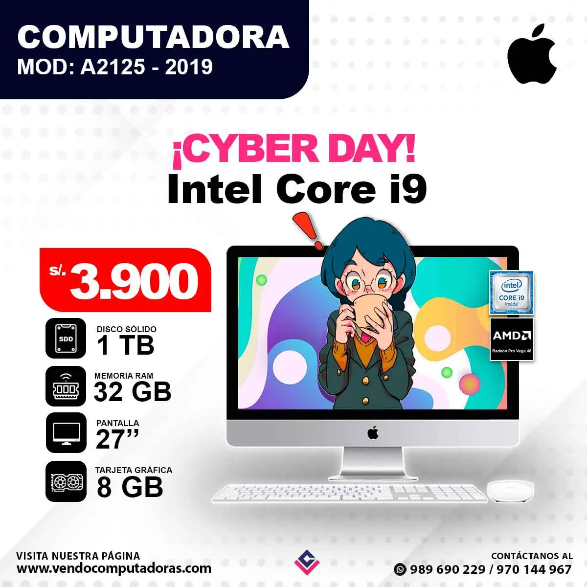 Computadora APPLE iMac Intel Core i9 A2125