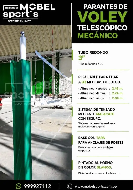 Postes de voley telescopico mobel sports