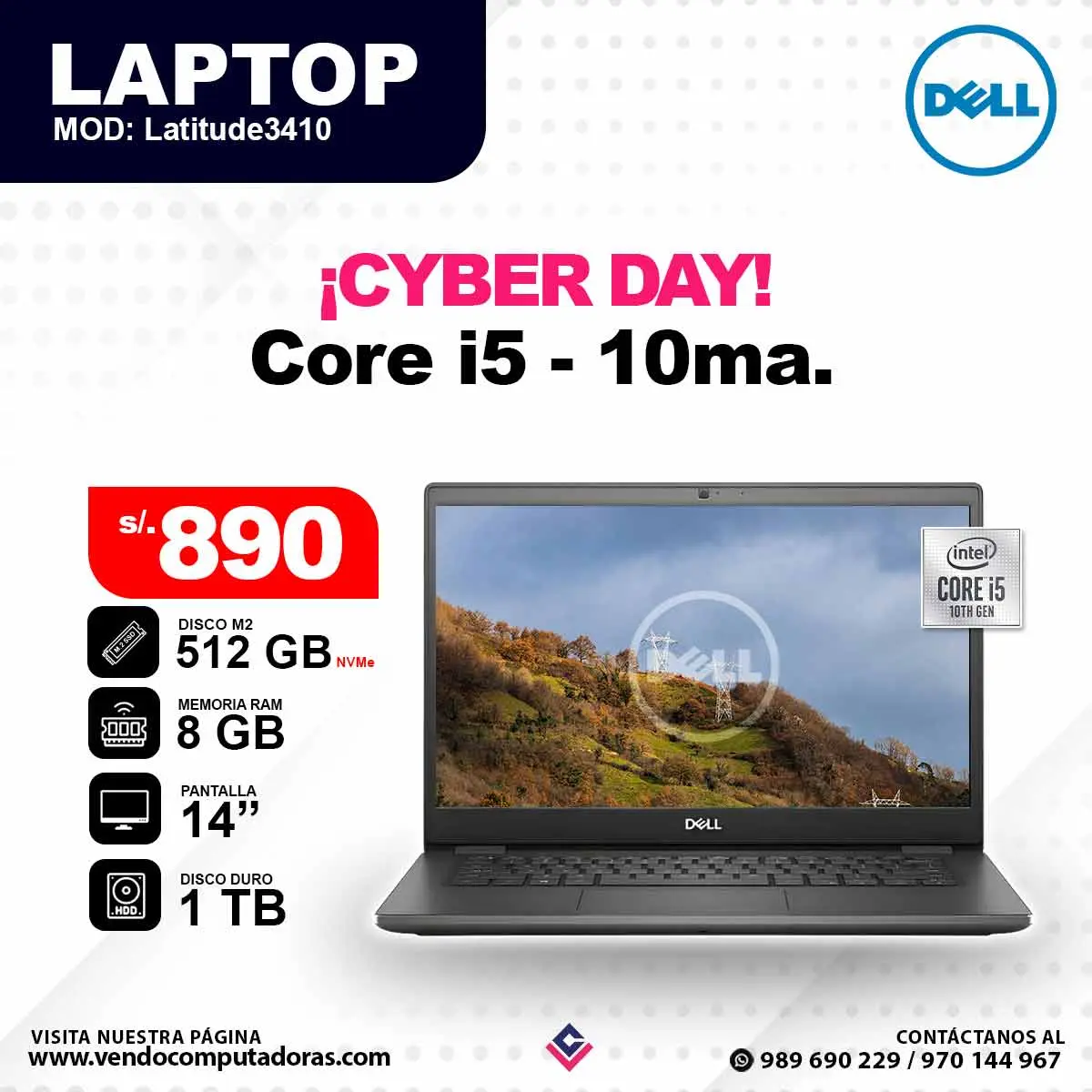 Laptop Intel Core i5 - 10ma. 3410