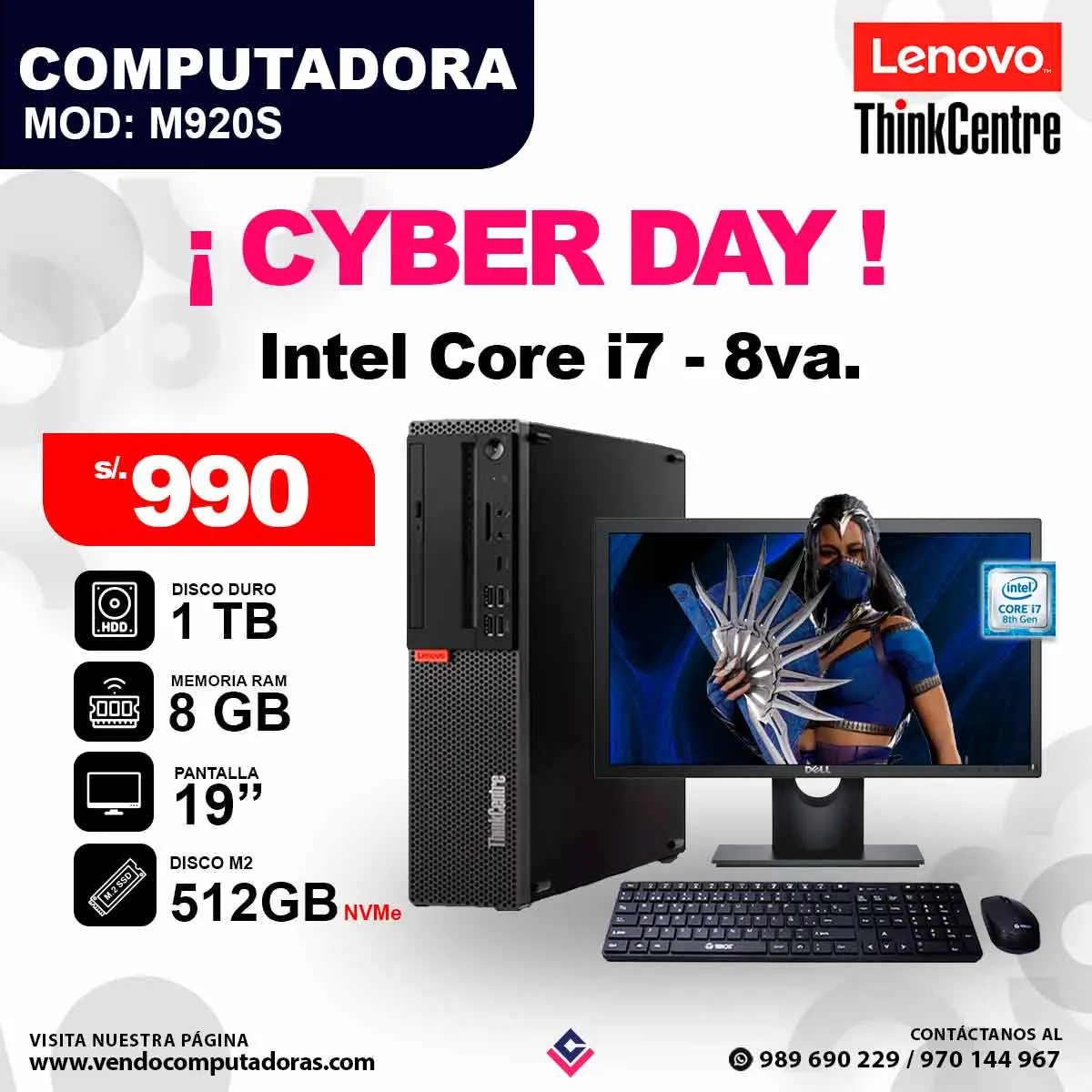 PC LENOVO THINKCENTRE Intel core i7 - 8va