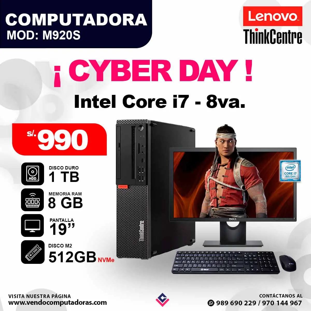 PC LENOVO THINKCENTRE Intel core i7 - 8va