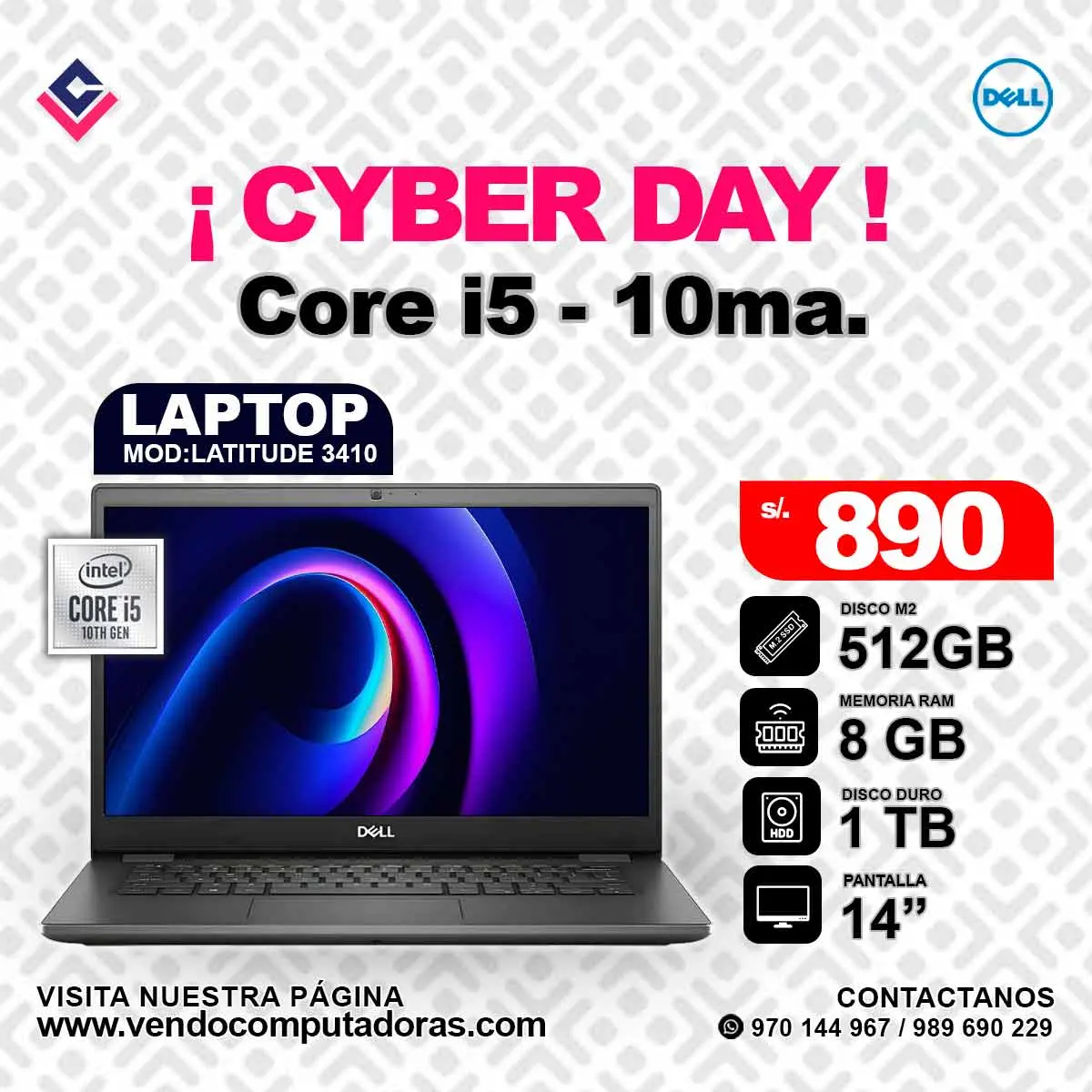 Laptop DELL Intel Core i5 10ma 