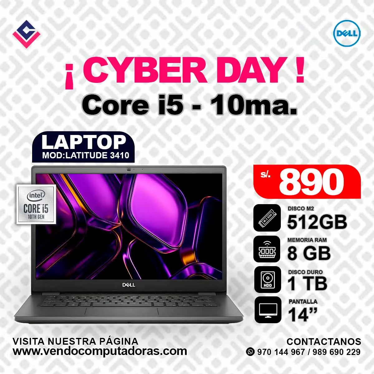 Laptop DELL Intel Core i5 10ma 