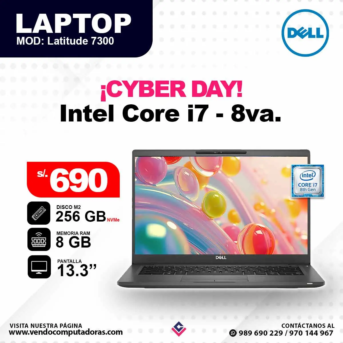 Laptop Intel Core i7 - 8va. Generacion 