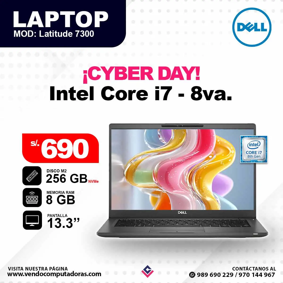 Laptop Intel Core i7 - 8va. Generacion 