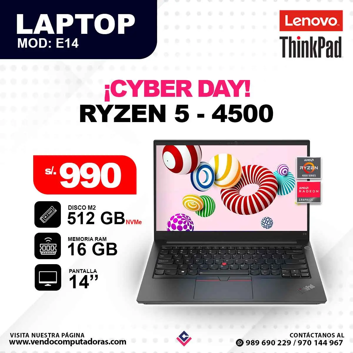 Laptop Ryzen 5 - 4500 E14