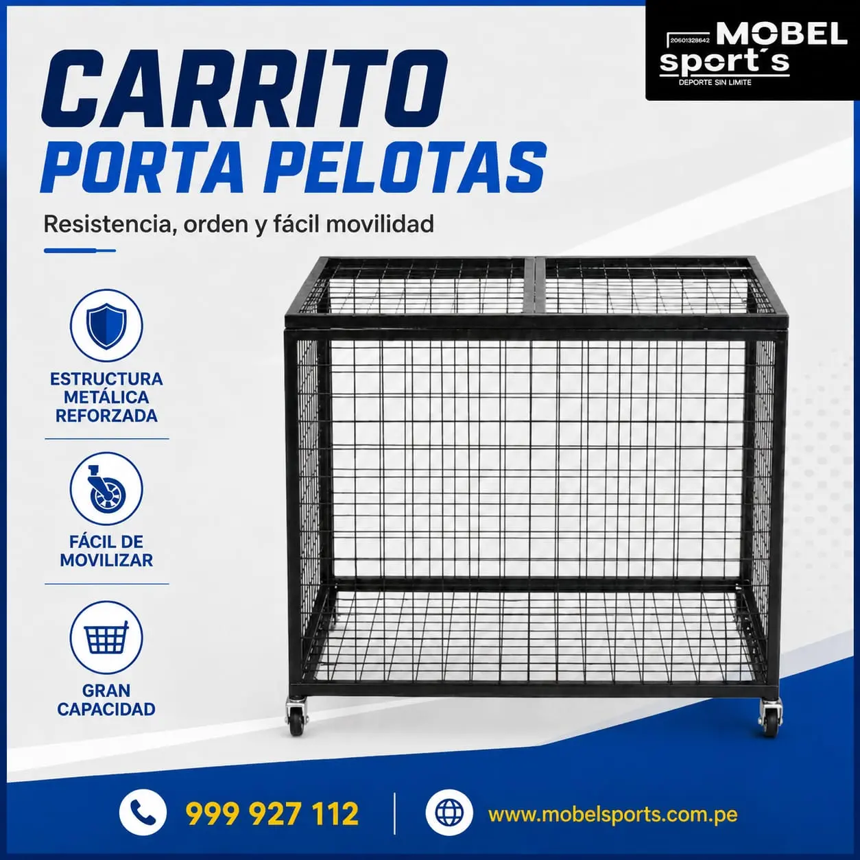 Carrito porta pelotas mas orden en tu cancha mobel sport